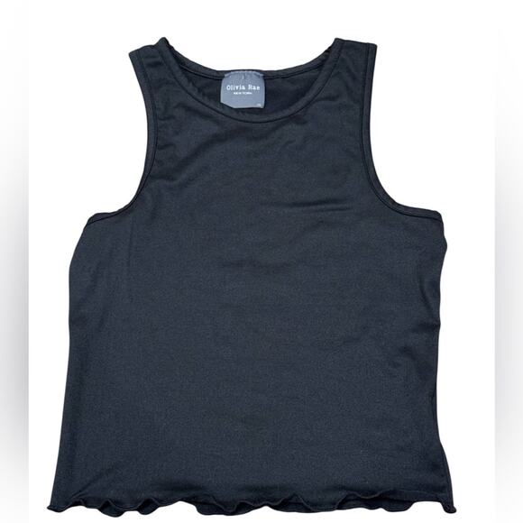 Vintage Y2K Olivia Rae New York Black Women’s XS Cropped Tank Top Stretch Basic - Picture 1 of 6